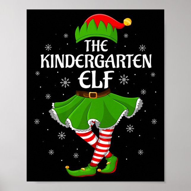 Kindergarten Elf Christmas Family Girls Women Elf  Poster (Vorne)