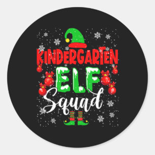 Kindergarten Elf Squad Funny Christmas Elf Kinder Runder Aufkleber