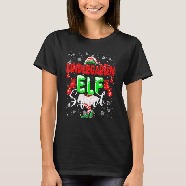 Kindergarten Elf Squad Weihnachtself Mädchen Kinde T-Shirt (Vorderseite)