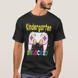 Kindergarten Entsperrter Retro farbenfroher Gamer T-Shirt
