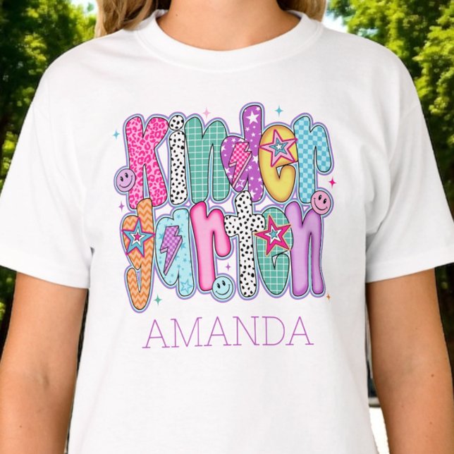 Kindergarten First Day of School Coquette Custom T-Shirt (Von Creator hochgeladen)