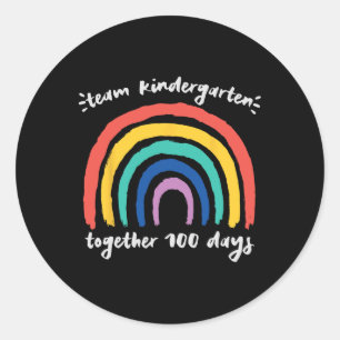 Kindergarten Gemeinsam 100 Tage Regenbogenlehrer S Runder Aufkleber
