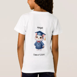 Kindergarten Girl Graduate Name Niedliche Katze T-Shirt