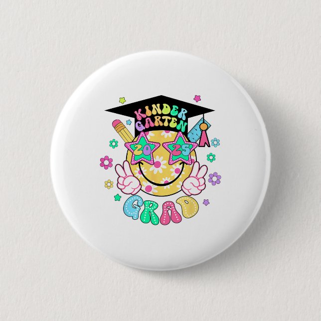 Kindergarten Grad Abschluss Letzten Tag Schule Läc Button (Vorderseite)