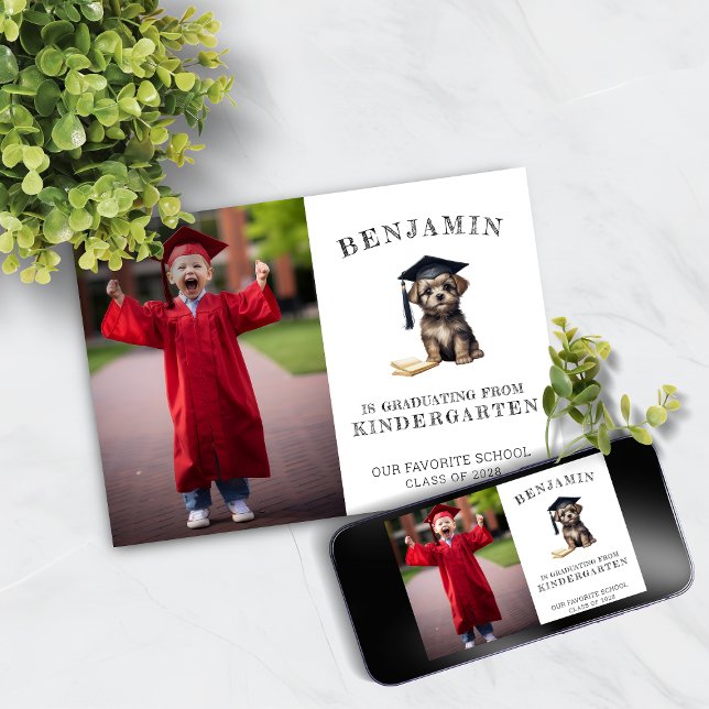 Kindergarten Grad Ankündigung Scruffy Puppy (Von Creator hochgeladen)