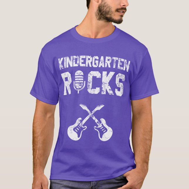 Kindergarten Grade Rocks Backo School Boy Girl gir T-Shirt (Vorderseite)