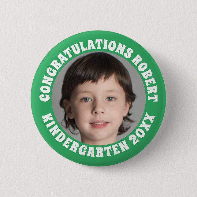 Kindergarten Graduate Herzlichen Glückwunsch Foto  Button (Vorderseite)