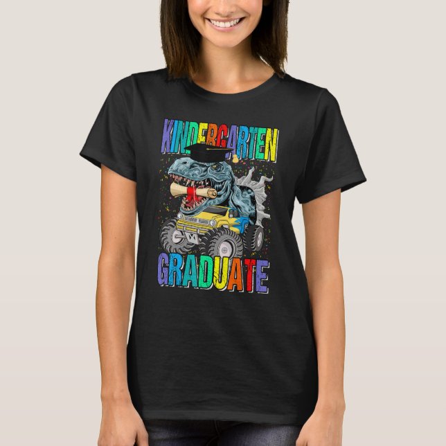 Kindergarten Graduate Monster Truck Dinosaur Gradu T-Shirt (Vorderseite)