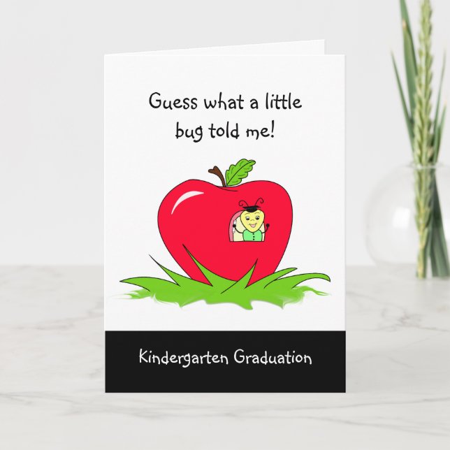 Kindergarten Graduate Red Apple Glückwunsch Karte (Vorderseite)