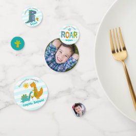 Kindergarten Graduation Blue Dinosaur Boy 2 Photo Konfetti