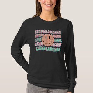 Kindergarten Groovy Lächeln Gesicht Erster Schulta T-Shirt