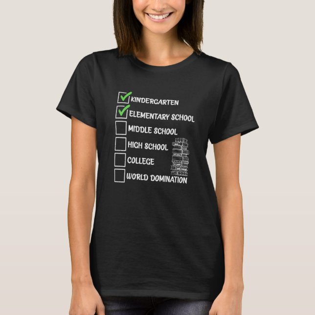 Kindergarten Grundschule Mittelschule Check T-Shirt (Vorderseite)