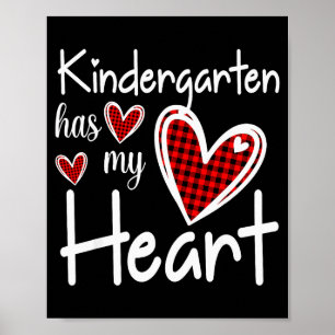 Kindergarten hat mein Herz Buffalo-Druck-Lehrer Va Poster