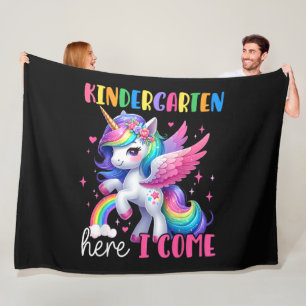 Kindergarten Hier Komm Ich Einhorn Zurück Zur Schu Fleecedecke