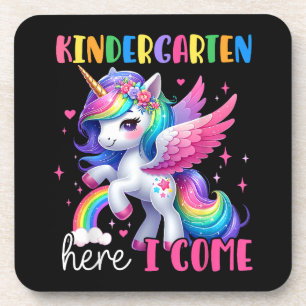 Kindergarten Hier Komm Ich Einhorn Zurück zur Schu Getränkeuntersetzer