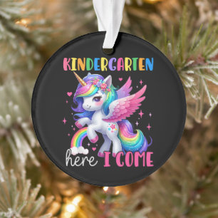 Kindergarten Hier Komm Ich Einhorn Zurück zur Schu Ornament