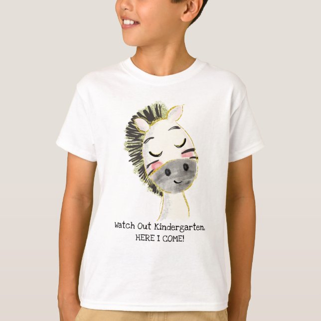 Kindergarten Hier komme ich T - Shirt (Vorderseite)