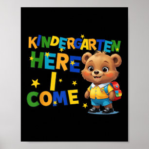 Kindergarten, ich komme, zurück zur Schule Babybär Poster