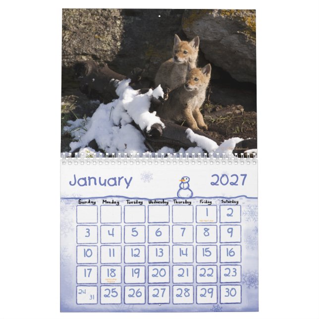 Kindergarten in Yellowstone-Kalender Kalender (Jan 2027)