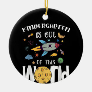 Kindergarten ist außerirdisch erster Tag Lehrer Keramik Ornament