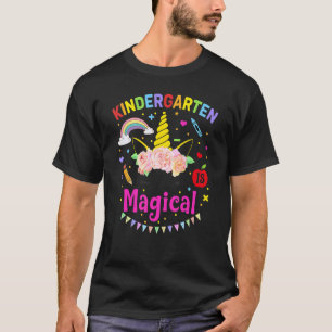 Kindergarten ist magischer Einhorn Regenbogen Lehr T-Shirt