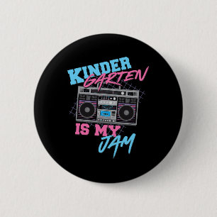 Kindergarten ist mein Ding - Vintage 80er Boombox Button