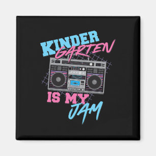 Kindergarten ist mein Jam - Vintager 80er Boombox- Magnet