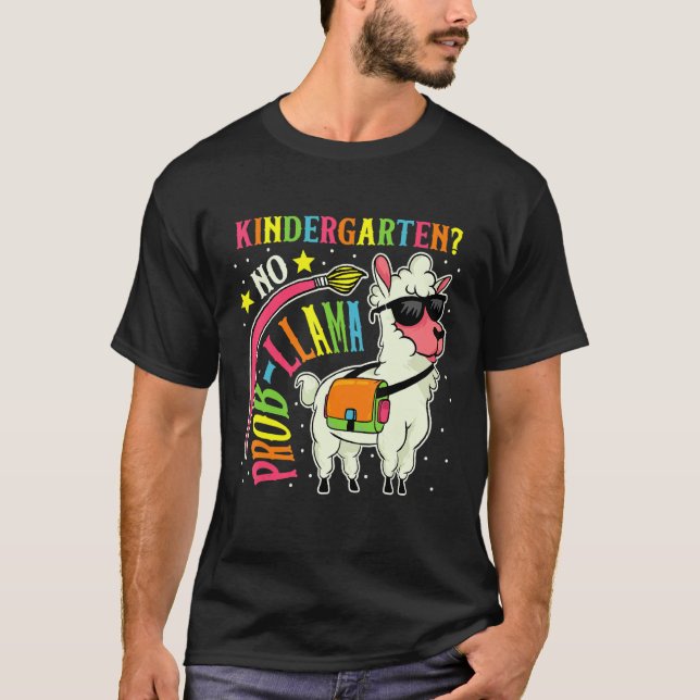 Kindergarten Kein Problem Lama  Zurück zur Schule  T-Shirt (Vorderseite)