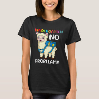 Kindergarten Kein Probllama Llama zurück zur Schul T-Shirt