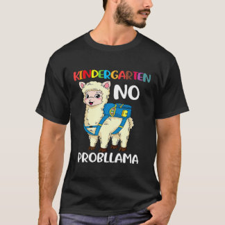 Kindergarten Kein Probllama Llama zurück zur Schul T-Shirt