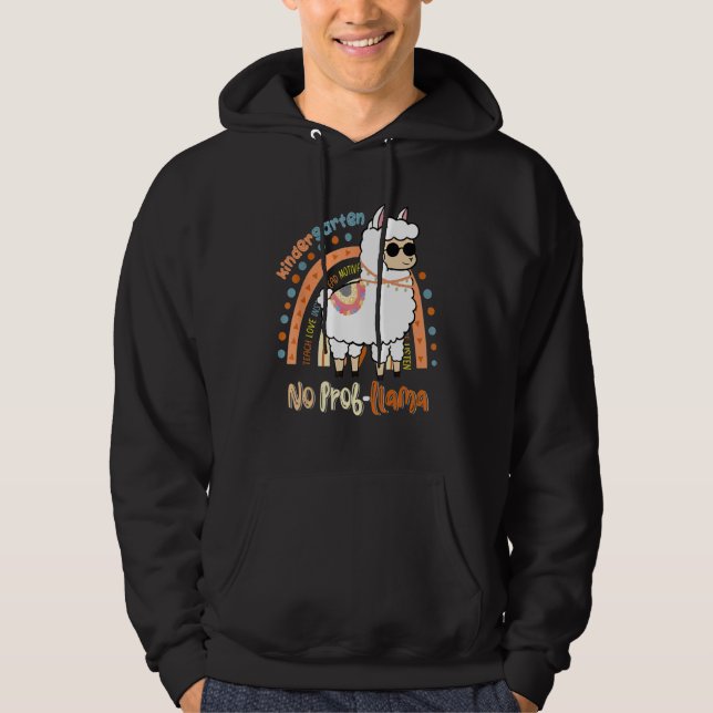 Kindergarten Keine-Problem-Llama Mädchen Lehrerin  Hoodie (Vorderseite)