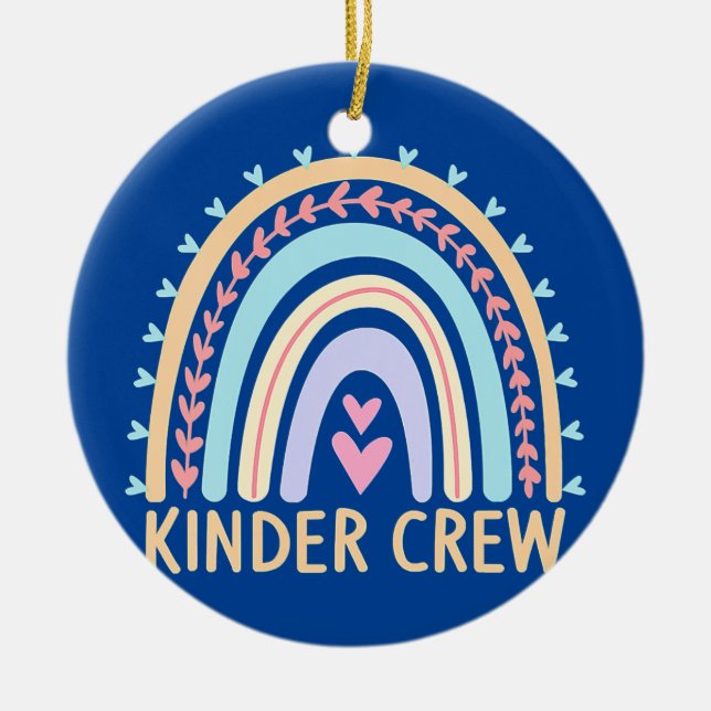 Kindergarten Kindergartenlehrer Regenbogen 1 Tag Keramik Ornament (Vorne)