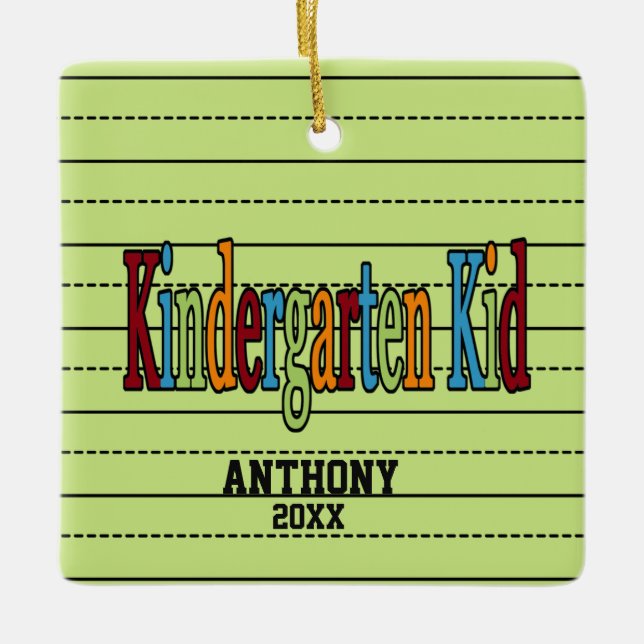 Kindergarten-Kinderweihnachtsverzierung Keramikornament (Vorderseite)