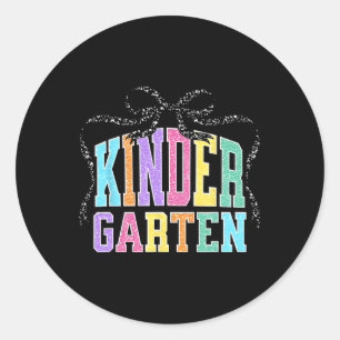 Kindergarten Koketterie-Schleife Zurück zur Schule Runder Aufkleber