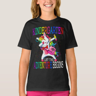 Kindergarten Lass Das Abenteuer fängt an Einhorn T-Shirt