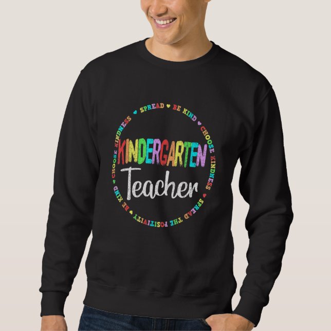 Kindergarten Lehrer Erster Tag Schulregenbogen T Sweatshirt (Vorderseite)