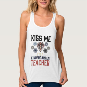 Kindergarten Lehrer Feuerwerk Vintage-Shirt-Design Tank Top