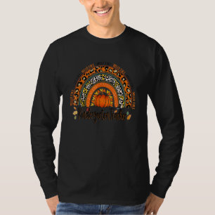 Kindergarten Lehrer Hallo Fall Rainbow Pumpkin Le T-Shirt