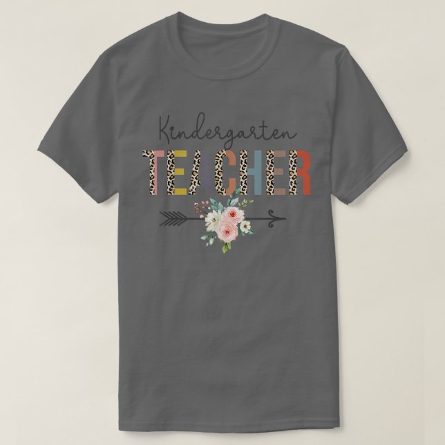 Kindergarten Lehrer Leopard Lehrertagslehre T-Shirt (Design vorne)