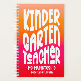 Kindergarten Lehrer Orange Red Ombre Planer