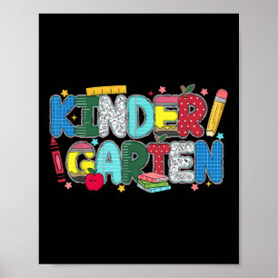 Kindergarten-Lehrer-Team Bleistift Zurück zur Schu Poster