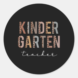 Kindergarten Lehrer zurück zur Schulbewertung L Runder Aufkleber
