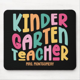 Kindergarten Lehrerin Farbiger Text Mousepad