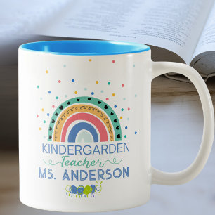 Kindergarten Lehrerin Personalisiert Zweifarbige Tasse