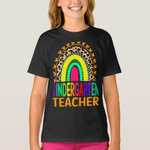 Kindergarten Lehrerin Rainbow Leopard T-Shirt