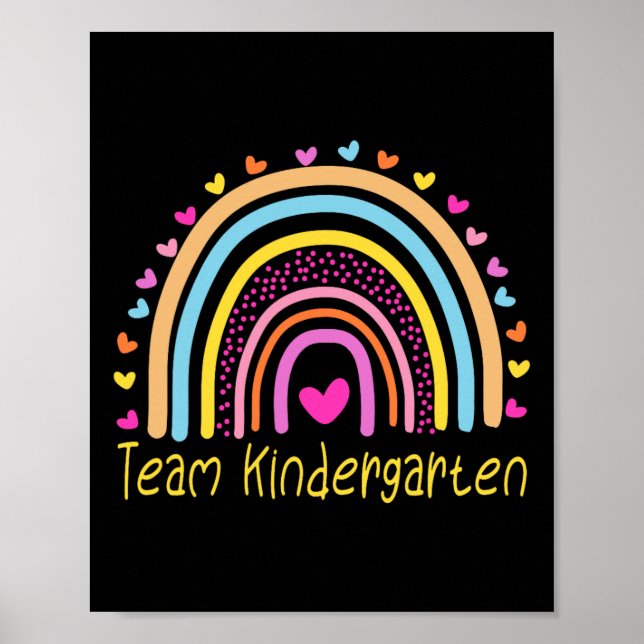 Kindergarten Lehrerin Rainbow Poster (Vorne)