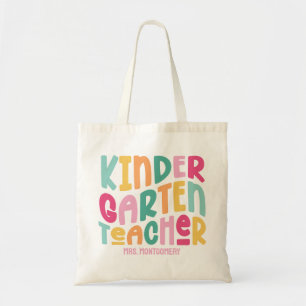 Kindergarten Lehrerin Wertschätzung Farbiger Text Tragetasche