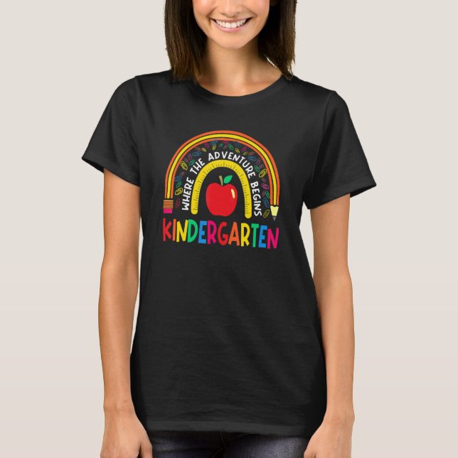 Kindergarten Leopard Rainbow-Lehrerteam Kinder T-Shirt (Vorderseite)