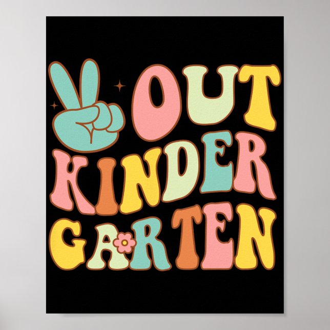 Kindergarten letzte Tage Schule Retro Groov Poster (Vorne)
