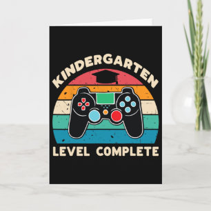 Kindergarten Level Complete Gamer Boy Kinder Gradu Karte